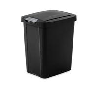 Sterilite 10459004, 13 Gallon Touch-Top Corbeille, 4-Pack, Noir avec Crochet de Titane, Noir, 7.5-Gallon