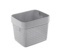 Sterilite 12736A06 Lot de 6 paniers tissés hauts Ciment