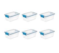 Sterilite 19414306 Boîte à joints, 7,5 litres, base transparente et couvercle avec loquets bleus