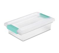 Sterilite 19618606 Petite boîte à clip, couvercle transparent et base avec loquets colorés