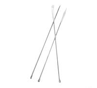 Steriliza Lot de 3 spatules de laboratoire en acier inoxydable avec tête carrée et pointe de cuillère pour la manipulation de poudre, granulés et échantillons 22 cm