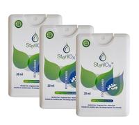 SterilOx 3 x 20 ml - Spray hygiénique à base d'acide hypochloreux (HOCl), sans alcool, pour nettoyage des mains et accessoires, mini pack pour la maison et les voyages