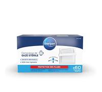 Steripan - Compresse de Gaze Stérile - Sachets Individuels - 100% Coton Hydrophile - Ultra Absorbante - x60 Compresses - Format Déplié 20x20cm