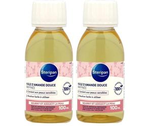 Steripan - Huile d'Amande Douce - Raffinée - Convient aux Peaux Sensibles - Nourrit et Adoucit la Peau - 100ml (Lot de 2)