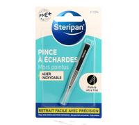Steripan - Pince à Épiler Mors Droits - Pince Spécial Écharde - Pointes Ultra-Précises - Acier Inoxydable