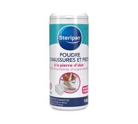 Steripan - Poudre Chaussures et Pieds - À la Pierre d'Alun - 100% d'Ingrédients d'Origine Naturelle - 100g