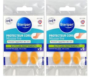 Steripan - Protecteur Préventif Cors - Prévient les Frottements - Mousse Adhésive - x9 (Lot de 2)