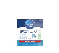 Steripan - Solution Antiseptique Unidose - Ne Pique Pas - Élimine 99,9% des Bactéries - Bactéricide et Levuricide - 10 Unidoses x5 ml