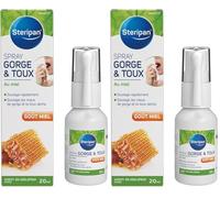 Steripan - Spray Gorge & Toux - Goût Miel - Soulage Rapidement les Maux de la Gorge et la Toux Sèche - 20ML (Lot de 2)