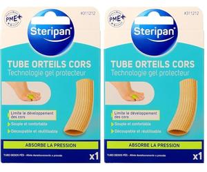 Steripan - Tube Orteils Protecteurs Cors - Découpable, Discret et Confortable - Technologie Gel Protecteur - x1 Tube (Lot de 2)