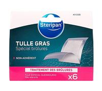 Steripan - Tulle Gras Spéciale Brûlures - Non-Adhérent - Traitement des Brûlures - 5cm x 5cm - x6