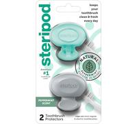 Steripod Lot de 2 protecteurs de brosse à dents à clipser, garde la brosse à dents fraîche et propre, s'adapte à la plupart des brosses à dents manuelles et, Bleu sarcelle, gris, 2 Count (Pack of 1