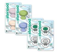 Steripod Lot de 8 protections pour brosse à dents à clipser Bleu/vert/rose/bleu/rouge/orange/bleu clair/vert clair 0,155 kg