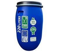 Sterk Plast B220 C Tonneau avec Cercle, diamètre - 58 cm, contenance - 220 Litre, Bleu