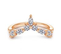 Sterling Crown Bridal Anneaux Engagement de mariage Design Ring Dazzling CZ Marquise Jewelry