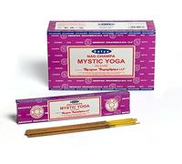 Sterling Effectz Lot de 3 paquets de bâtons d'encens Mytic Yoga Satya Nag Champa 15 g avec badge souvenir