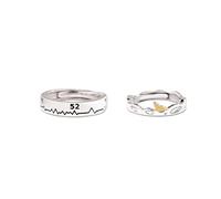 Sterling Metal Open Dinger Ring S925 Sterling Metal 52 Whale Couple de couple Ouverture de bague réglable Cadeaux féminins pour anneau d'amant, ouverture réglable