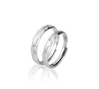 Sterling Metal Open Dinger Ring S925 Sterling Metal Couple Anneau d'anneau d'eau Men et femmes Cadeaux de jour de Valenmetale pour anneau d'amant, ouverture réglable