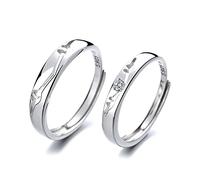 Sterling Metal Open Dinger Ring S925 Sterling Metal Couple Anneau Little Elk Ring Fashion Femelle Bijoux Femelle Cadeaux pour anneau d'amant, ouverture réglable