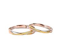 Sterling Metal Open Open Dinger Couple d'anneau d'amour Love Open Male et femelle Cadeaux d'anneau d'anneau ordinaire pour anneau d'amant, ouverture réglable