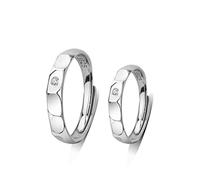 Sterling Metal Open Open Dinger Ring Couple d'anneau S925 Sterling Metal Ring Bague ouverte Bracelet Bracelet pour anneau d'amant, ouverture réglable