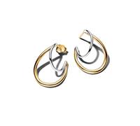Sterling Silver and 14k Gold-Plated Hoop Earrings