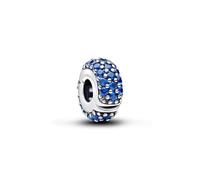 Pandora Clip en argent sterling avec cristal bleu royal et grip en silicone