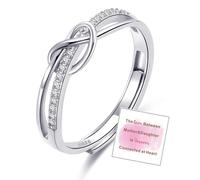 Sterling Silver Ring Forever Linked Silver Rings for Women S925 Adjustable Thumb Rings for Mum Love Knot Daughter Rings Christmas Mother'S Day Gifts