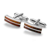 STERLL Boutons De Manchette Homme En Argent 925 Avec Ambre En Boîte Cadeau