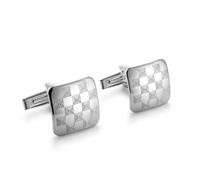 STERLL Boutons De Manchette Pour Hommes En Argent Véritable Avec Motif Échiquier