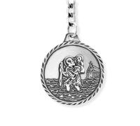 STERLL Porte-clés En Argent Massif 925 Sans Nickel Avec Motif De Saint Christophe Fabriqué À La Main