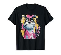 Stern Dog Peace Graffiti Pop Personnage Graphique Art Visage T-Shirt