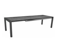 STERN-Table extensible coloris anthracite/Ciment en aluminium Stern - 214/254/294 x 100 x 75 cm