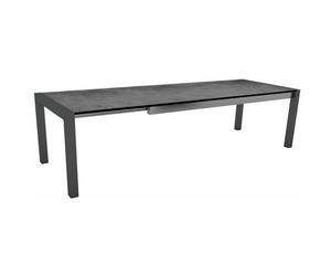 STERN-Table extensible coloris anthracite/Ciment en aluminium Stern - 214/254/294 x 100 x 75 cm