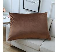 SterneMond Housse d'oreiller, Housse de Coussin, Velours, pour canapé, Chambre à Coucher, Voiture, Brun 2 pièces (60 x 80 cm)