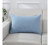 SterneMond Lot de 2 housses de coussin 50 x 70 cm - Grand choix de couleurs - Rectangulaires - Simplicité moderne - Pied de poule - Textile mélangé - Bleu ciel
