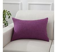 SterneMond Lot de 2 housses de coussin 60 x 80 cm - Grand choix de couleurs - Rectangulaire - Simplicité moderne - Pied de poule - Textiles mélangés - Violet