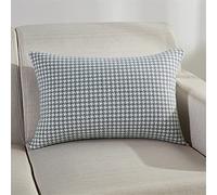 SterneMond Lot de 2 housses de coussin 60 x 80 cm - Grand choix de couleurs - Rectangulaire - Simplicité moderne - Pied de poule - Textiles mixtes gris