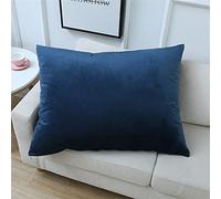 SterneMond Lot de 2 housses de coussin décoratives 40 x 70 cm - En velours peluche - Rectangulaire - Grand coussin lombaire - Pour canapé, chambre à coucher - Grand choix de couleurs - Bleu foncé
