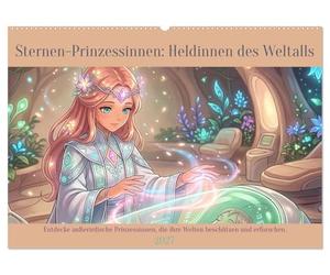 Sternen-Prinzessinnen: Heldinnen des Weltalls (Wandkalender 2027 DIN A2 quer), CALVENDO Monatskalender: Entdecke außerirdische Prinzessinnen, die ihre Welten beschützen und erforschen.