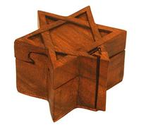Sternla - Étoile de David (boîte à bijoux en bois) | Boîte magique Mjölnir | Boîte à bijoux | Étoile de Judum | Boîte cadeau en bois | Israël, Judum