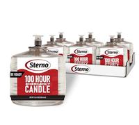 Sterno Lot de 6 bougies d'urgence à combustion longue durée non parfumées pour urgences et pannes de courant, jusqu'à 100 heures, parfum paraffine liquide à combustion propre