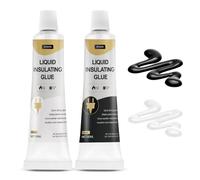 Sternstunde 2 Pièces 50ml Adhésifs Isolants Liquides, Caoutchouc Liquide Noir & Blanc, Ruban Isolant Liquide Étanche, Séchage Rapide, Adapté à Tous Câbles et Appareils Électriques