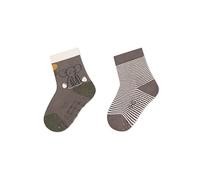 Sterntaler ABS-Söckchen Doppelpack Elefant Eddy, Chaussettes ABS DP Eddy Mixte bébé, Grau, Normal