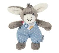 Sterntaler Animal en Peluche Âne Emmi, Hochet Intégré, pour Bébé dès la Naissance, 17 cm, Gris/Bleu Clair, 3052000