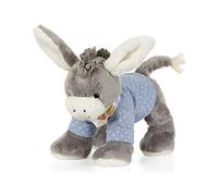 Sterntaler Animal en Peluche Âne Emmi, Hochet Intégré, pour Bébé dès la Naissance, 20 cm, Gris/Bleu Clair