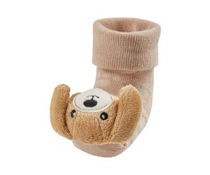 Sterntaler Baby Rasselsocken Hund Chaussettes hochet pour bébé Chien, Beige, 15-16 Mixte