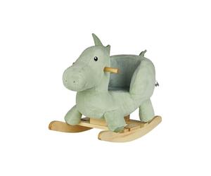Sterntaler Balançoire Dino Rexi - Animal à Bascule en Peluche Douillette et Assise Douce - Cheval à Bascule pour Enfants - Jouet à Bascule pour bébé et Enfant - Vert poudré