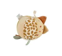 Sterntaler Balle en tissu girafe et lion - Combinaisons de tissus doux - Remplie de ouate de polyester - Anneau en C pour suspendre - Papier froissé - Couineur et hochet - Jouet pour bébé et enfant