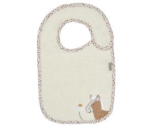 Sterntaler Bavoir cheval Sunny - Bavoir pour bébé avec application mignonne, en coton absorbant - Bavoir bébé avec fermeture à bouton-pression, écru